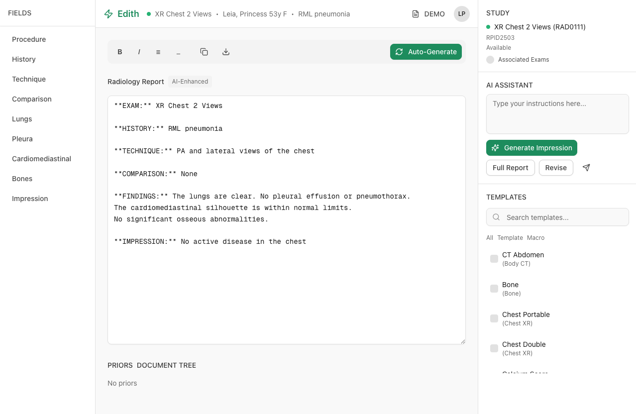 Edith AI Interface Preview